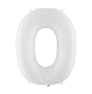 Pkg White Number Zero 34"